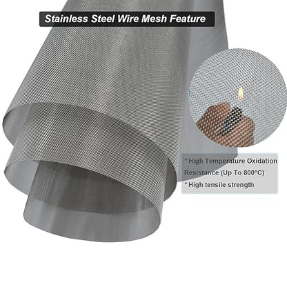Stainless Steel Mesh Screen, 15.7"x47.2", Woven Fine Wire Mesh, Window Screen - Image 3