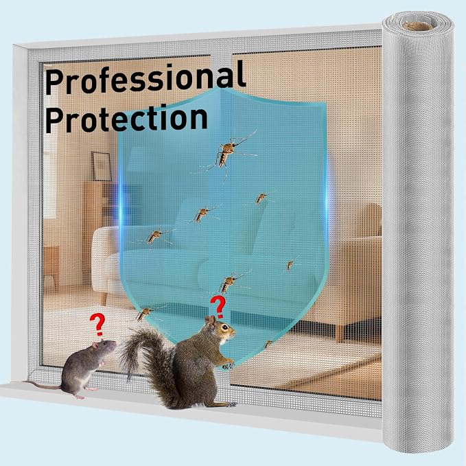 304 Stainless Steel Mesh Window Screen Roll, 47IN x 16FT Silver Metal Window - Image 5
