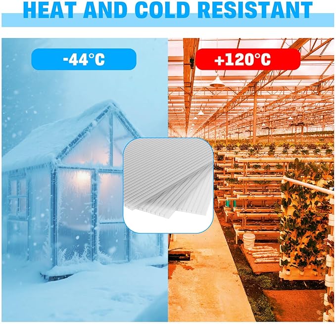 14 Pack Polycarbonate Greenhouse Panels, Excellent Light Transmission & Weather - Image 4