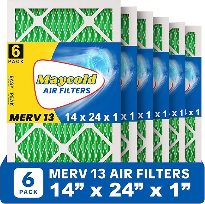 Maycold MERV 13 14x24x1 Air Filter, High-Efficiency Pleated AC & Furnace Filters by Maycold