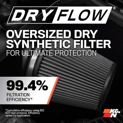 K&N Cold Air Intake System: Dry-Flow Air Filter, Increase Performance & - Image 5