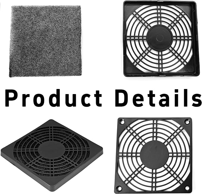 4Pcs 120mm Cooling Fan Filter, Plastic Dustproof Mesh Cover - Image 4