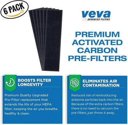 Veva 2 HEPA Air Filters & 6 Carbon Pre-Filters Replacement Filter C Compatible - Image 6