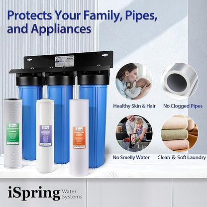 iSpring Anti-Scale Whole House Water Filter System w/Sediment, Polyphosphate - Image 5