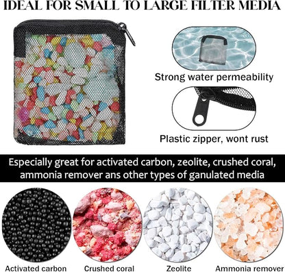10 Pcs Aquarium Filter Media Bags, 3.9 x 3.9 Inch Fish Tank Fine Mesh Bag - Image 4