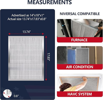 14x18x1 Lifetime Electrostatic Air Filter, MERV 8 Washable Aluminum AC/HVAC - Image 6