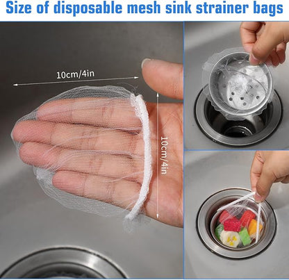 300 PCs Disposable Mesh Sink Strainer Bags, Kitchen Strainer Mesh Bag Non-Clog - Image 2