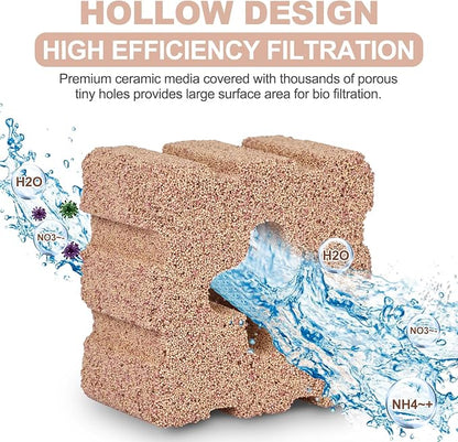 RealPlus Aquarium Filter Media 40pcs Bio Ceramic Brick - Image 3