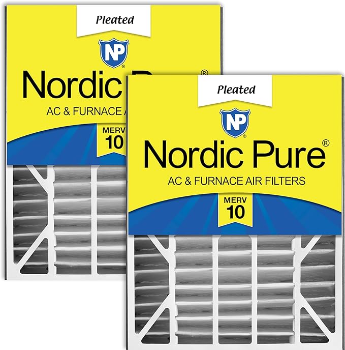 Nordic Pure 20x25x5 Air Bear AC Filter Replacement MERV 10 Pleated + Carbon 2 by NordicPure