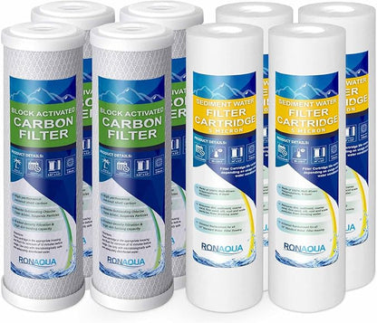 4 Standard Coconut Shell Block Carbon & 4 Four Layers of Filtration by Ronaqua