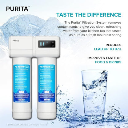 KRAUS Purita 2-Stage Carbon Block Under-Sink Water Filtration System - Image 13