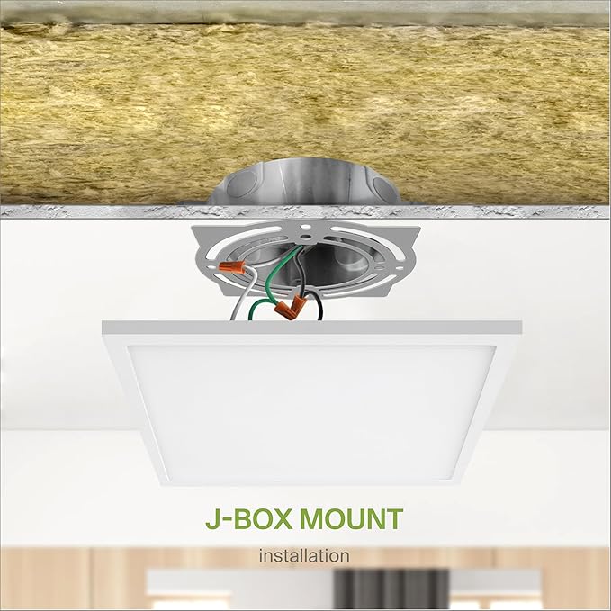 ASD LED 12" Square Flush Mount Ceiling Light Fixture, Low Profile Surface Lighting | 5CCT, Dimmable, Ultra-Thin, ETL Listed | 24W 1700LM 2700-6000K 120V | Kitchen, Bedroom, Hallway Lamp | White