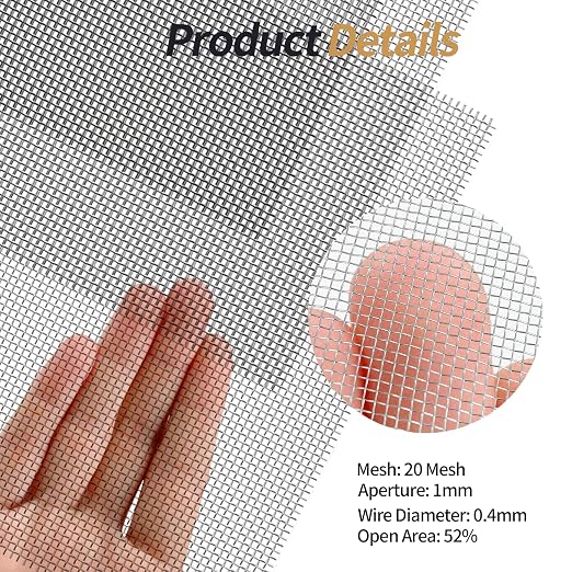5 Pack 304 Wire Mesh Screen, 11.8"X8.2" Heat-Resisting Metal Mesh, 20 Mesh - Image 4
