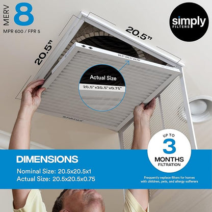 Simply 30x36x2 Air Filter, MERV 8, 6 Pack, Furnace Air Filter - Image 3