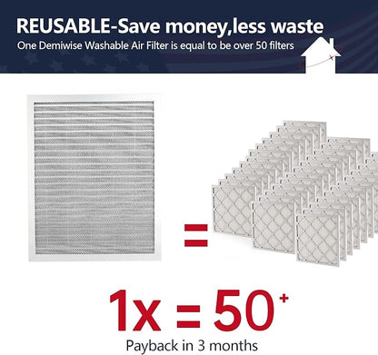 MERV 8 24x30x1 Lifetime Air Filter, Washable Electrostatic Aluminum AC/HVAC - Image 2