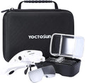 YOCTOSUN Magnifying Glasses with Light, Head Mount Magnifier with 5 Lenses, Headband, Storage Case, Hands Free LED Lighted Head Magnifying Visor for Close Work Hobby Crafts