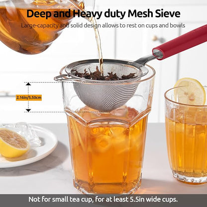 U-Taste Small Fine Mesh Strainer: 18/8 Stainless Steel 3.35in 30 Mesh Kitchen - Image 9