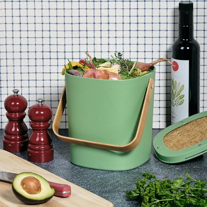 Bamboozle Countertop Compost Bin Kitchen | 1 Gallon | Odorless Composting Bin - Image 3