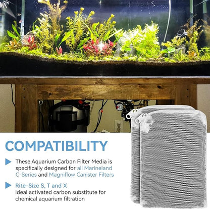 6 Pack Aquarium Activated Carbon Bags, Chemical Aquarium Filter Media, - Image 4
