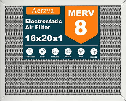 16x20x1 Reusable Air Filter, MERV 8, Permanent Electrostatic Air Filter by Unknown