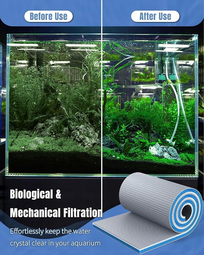 Pawfly 16 x 12 Inch Cuttable Aquarium Filter Media Pad, Sponge Filter Pad - Image 2