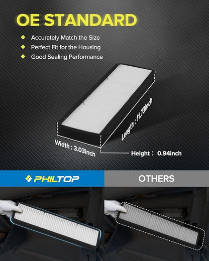 PHILTOP Cabin Air Filter w/Activated Carbon, Compatible - Image 3