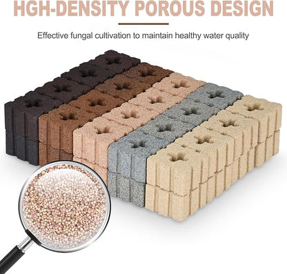 RealPlus Aquarium Filter Media 40pcs Bio Ceramic Brick - Image 2
