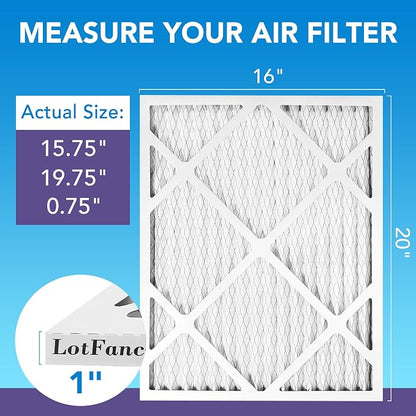 LotFancy 16x20x1 Air Filter MERV 11 4-Pack, Electrostatic Pleated AC Furnace - Image 2