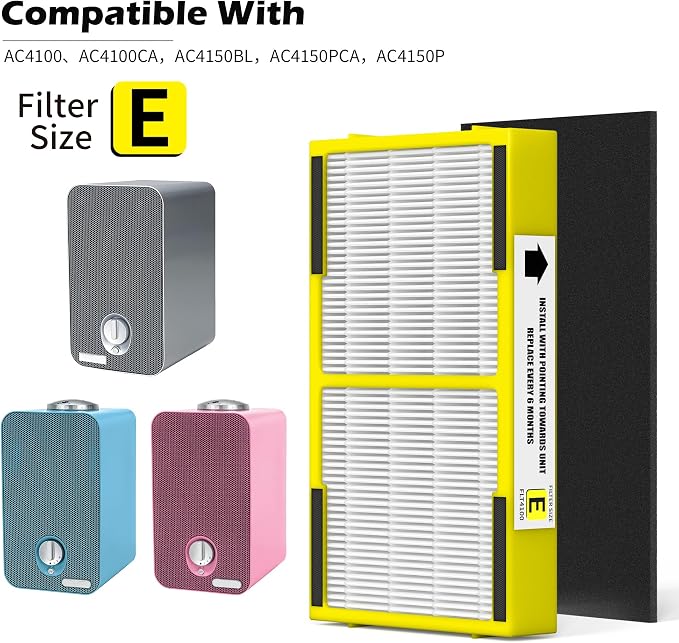 4 Pack FLT4100 HEPA Replacement Filter Size E Compatible - Image 2