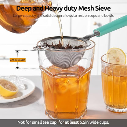 U-Taste Small Fine Mesh Strainer: 18/8 Stainless Steel 3.35in 30 Mesh Kitchen - Image 8