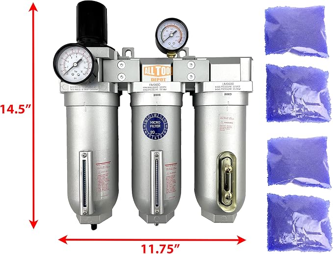 3/4" NPT SUPER DUTY Industrial Grade Filter Regulator Coalescing Desiccant - Image 2