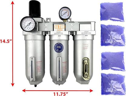 3/4" NPT SUPER DUTY Industrial Grade Filter Regulator Coalescing Desiccant - Image 2