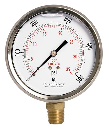 4" Oil Filled Pressure Gauge by DirectMaterial