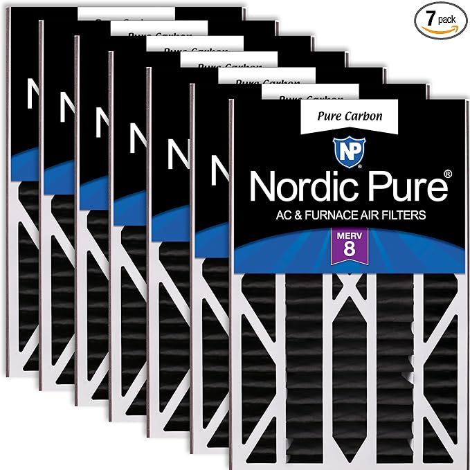 Nordic Pure Air Bear Cub 16x25x3 Replacement Carbon Odor Reduction Merv 8 Air by NordicPure