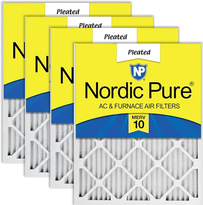 Nordic Pure 14x30x1 Pleated MERV 10 Air Filters 4 Pack by NordicPure