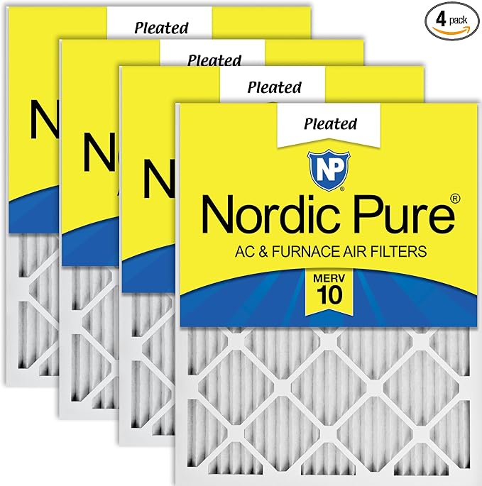 Nordic Pure 16x25x1 Pleated MERV 10 Air Filters 4 Pack by NordicPure