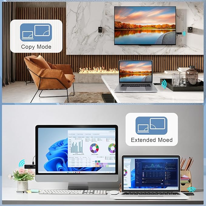 Beyn Wireless HDMI Transmitter and Receiver,2026 Upgraded LED Display,4K Decode & 1080P Output,Plug and Play Wireless HDMI Extender,Compatible with PC/Laptop/Camera/HDTV/Projector/TV Box