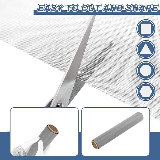 uxcell 50 Mesh 79" x 12" Woven Wire Mesh, 304 Stainless Steel Air Vent Filter - Image 4
