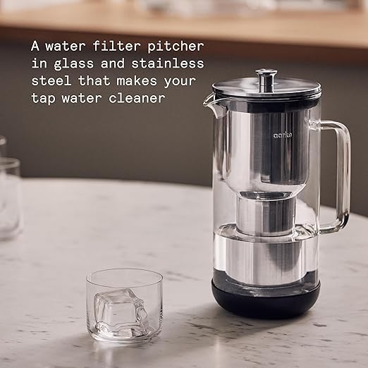 Aarke Purifier Glass Water Pitcher, Refillable Stainless Steel Filter, 8-Weeks - Image 2