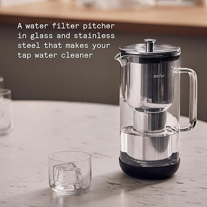 Aarke Purifier Glass Water Pitcher, Refillable Stainless Steel Filter, 8-Weeks - Image 2