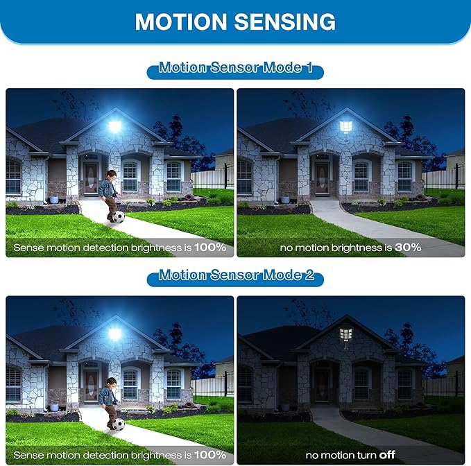 Solar Street Lights Outdoor Waterproof,6500K LED Dusk to Dawn Solar Light,260° Angle Flood light with Motion Sensor and Remote Control for Outdoor,Parking Lot, Courtyards,Parking Garages 6-Pack