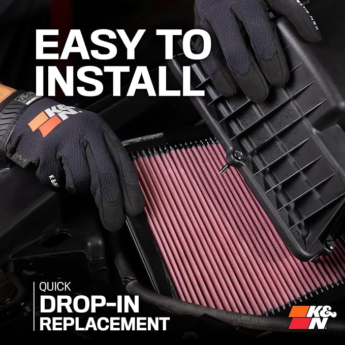 K&N High-Flow Original Lifetime Engine Air Filter: High Performance, - Image 9
