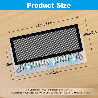 6-Pack Black Magnetic Vent Covers 7x11 Inch - Image 2