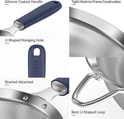 U-Taste Small Fine Mesh Strainer: 18/8 Stainless Steel 3.35in 30 Mesh Kitchen - Image 6