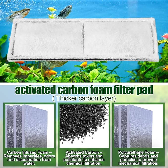 Pangda 12 Pcs Carbon Filter Foam Pads and Foam Filters Compatible - Image 3