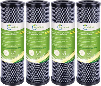 AQUALINK CTO10, 1 Micron 2.5" x 10" Whole House Carbon Water Filter Cartridge by AQUALINK