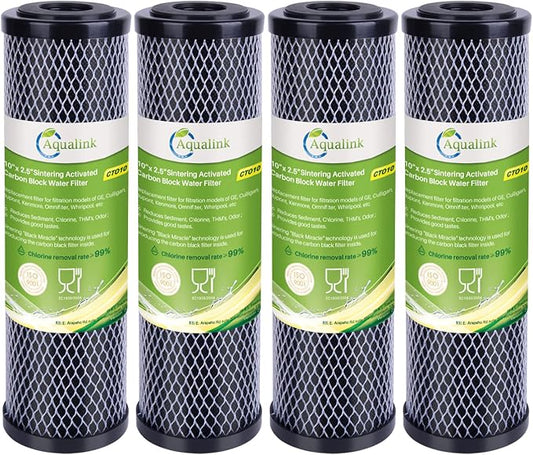 AQUALINK CTO10, 1 Micron 2.5" x 10" Whole House Carbon Water Filter Cartridge by AQUALINK