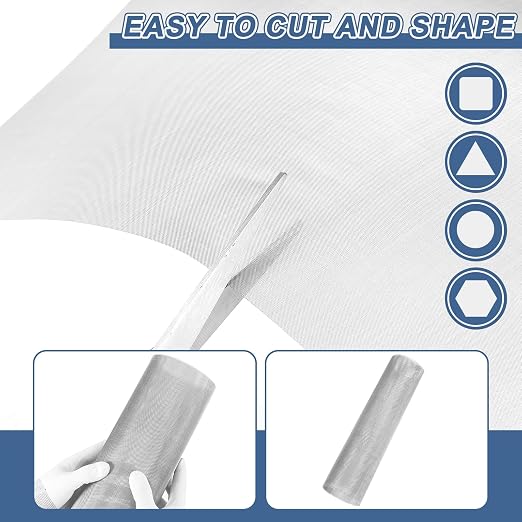 uxcell 150 Mesh 118" x 16" Woven Wire Mesh, 304 Stainless Steel Air Vent Filter - Image 4