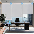 COOLWINDS Motorized Blinds with Remote Cordless Automatic Motorized Shades Custom Blinds for Windows Smart Curtains Compatible with Alexa Google Home(3% Solar Grey,W38 x H72in)
