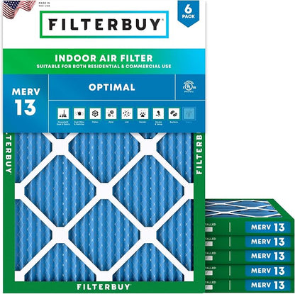 Filterbuy 20x21x1 Air Filter MERV 13 Optimal Smoke & Allergy Defense, by Filterbuy